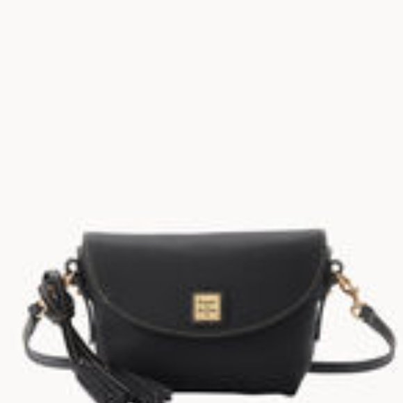 Dooney & Bourke Pebble Grain Crossbody Saddle Bag Black - Picture 4 of 6